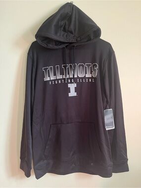Colosseum Black Illinois Fighting Illini Pullover Hoodie